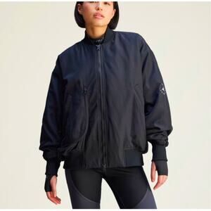 Adidas by Stella McCartney Navy Blue True Nature Woven Bomber Jacket Size XS